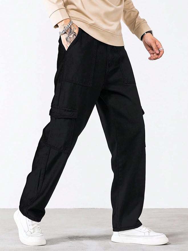 Men black jeans bellbottom 6 poket - Image 5