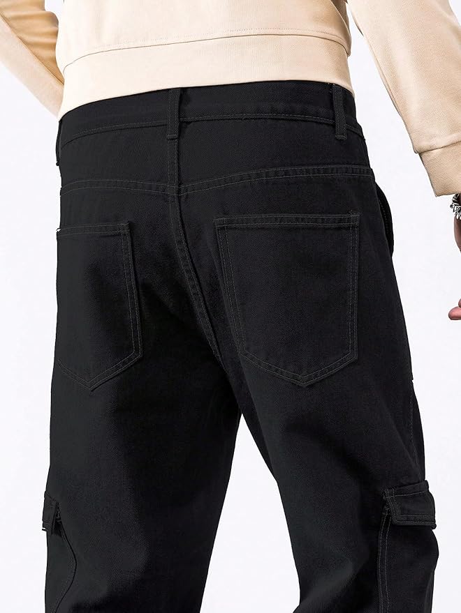 Men black jeans bellbottom 6 poket - Image 4