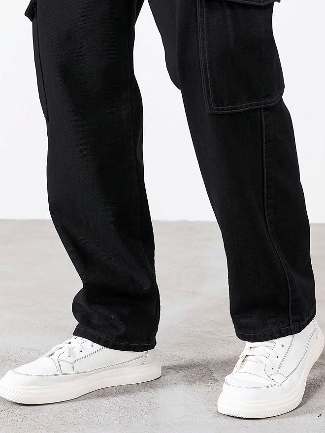 Men black jeans bellbottom 6 poket - Image 2